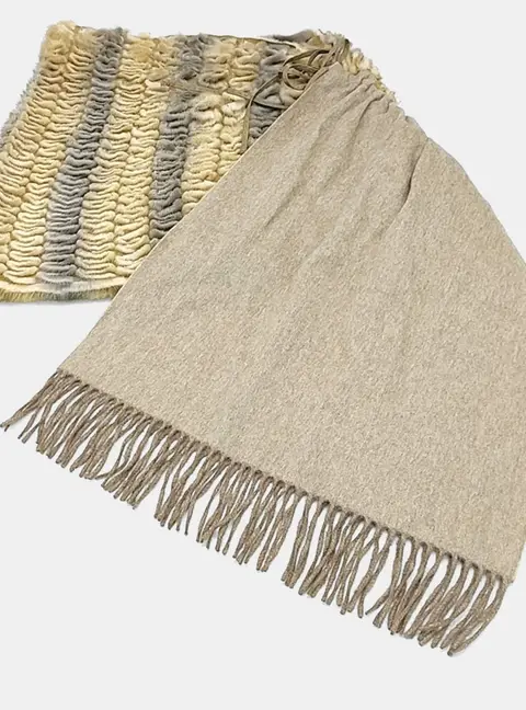 Fendi mink-trimmed cashmere shawl