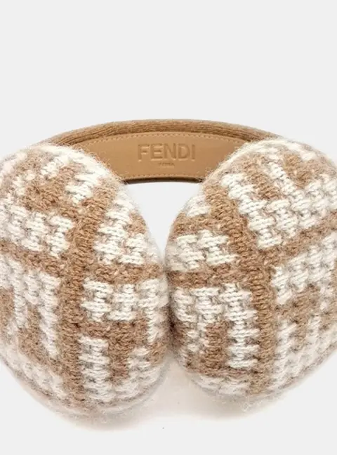 Fendi Beige Cashmere Earmuffs