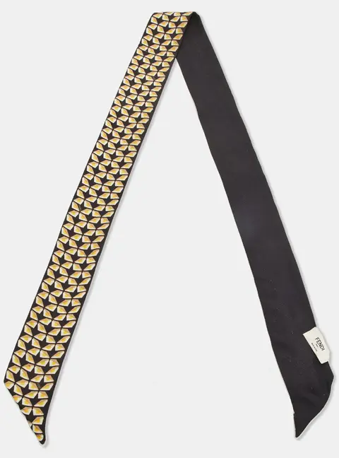 Fendi Multicolor Printed Silk Bandeau Scarf