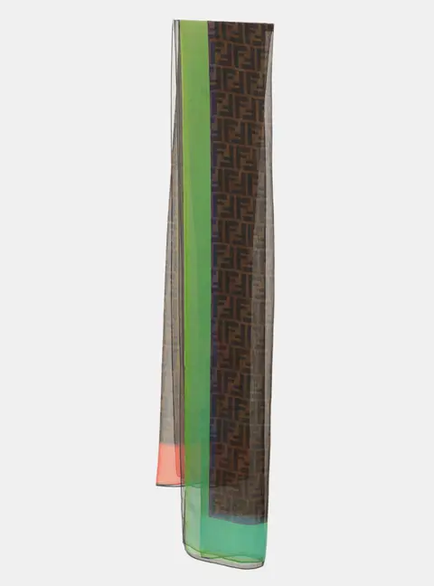 Fendi Multicolor FF Print Chiffon Scarf