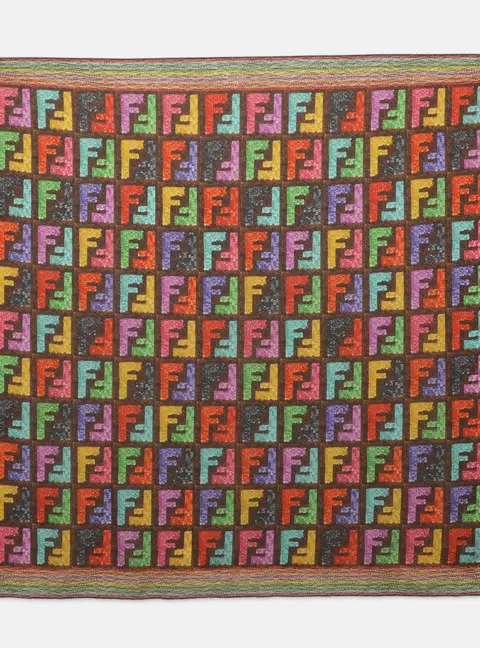 Fendi Multicolor FF Printed Chiffon Scarf