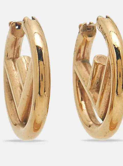 Fendi F is Fendi Gold Tone Earrings