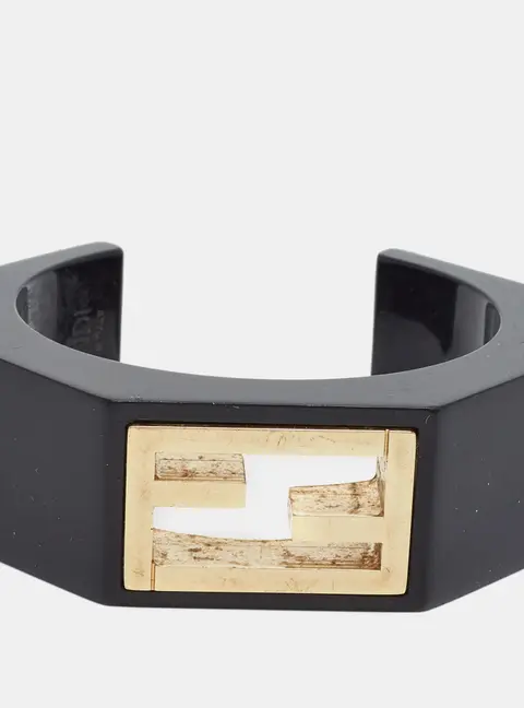 Fendi Baguette Resin Gold Tone Bracelet L