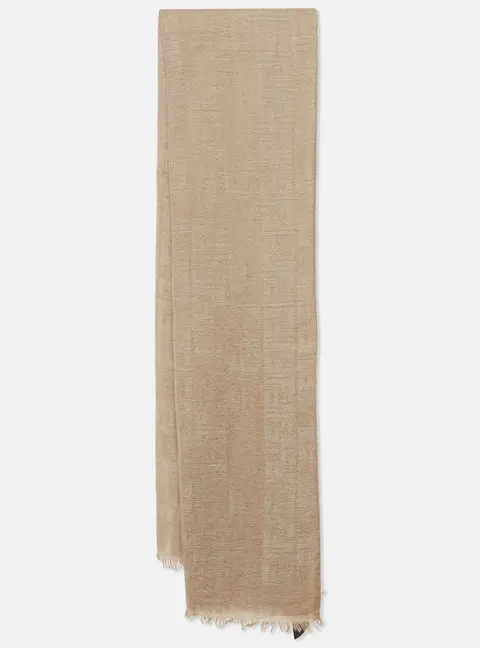 Fendi Beige Zucca Print Cashmere Blend Square Scarf