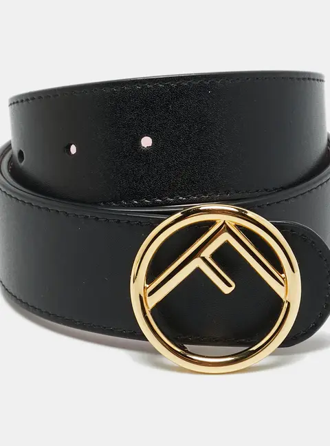 Fendi F is Fendi Reversible Waist Belt Black/Light Pink Leather