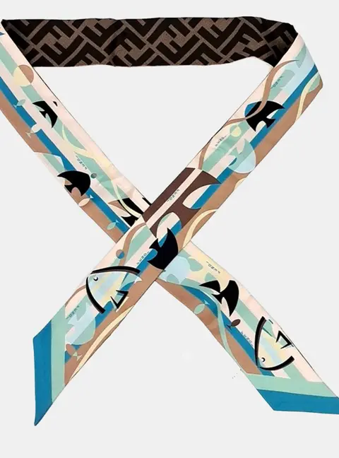 Fendi silk multicolor Twilly scarf