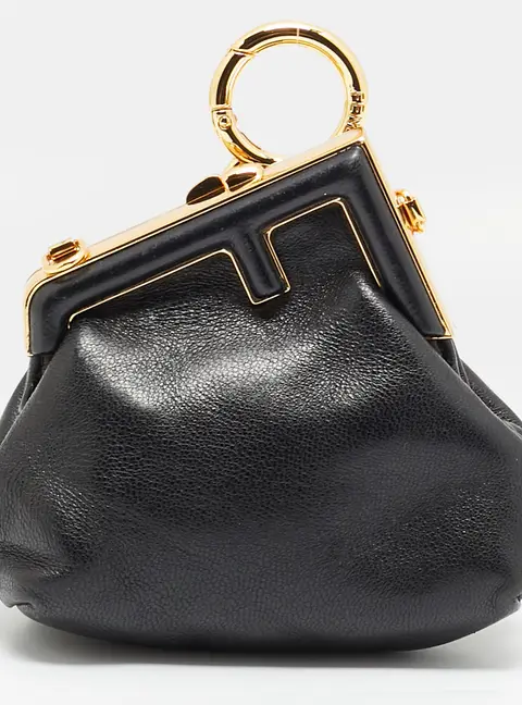 Fendi Fendi First Nano Bag Charm Black Leather