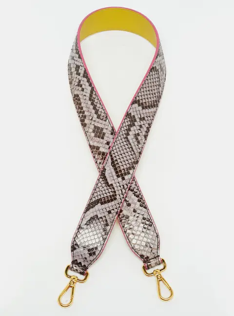 Fendi Bag Shoulder Strap Grey/Brown Python and Leather