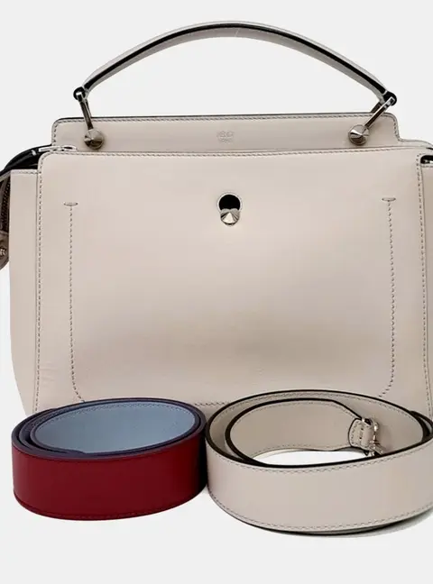 Fendi Beige Leather Dotcom Bag (8BN293) StrapU