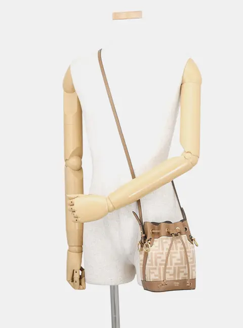 Fendi Montresor 2-Way Shoulder Bag Brown/Beige Leather Suede Size Mini