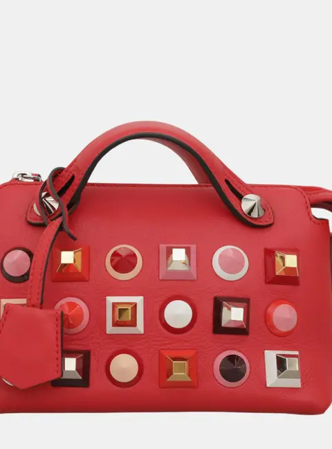 Fendi By The Way Red Leather Satchel Bag