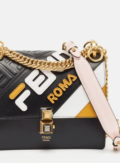 Fendi Multicolor Leather Small Liberty Mix Kan I Chain Shoulder Bag