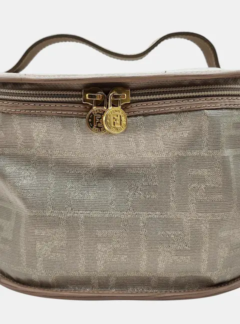 Fendi Zucca Gold Canvas Vanity Bag