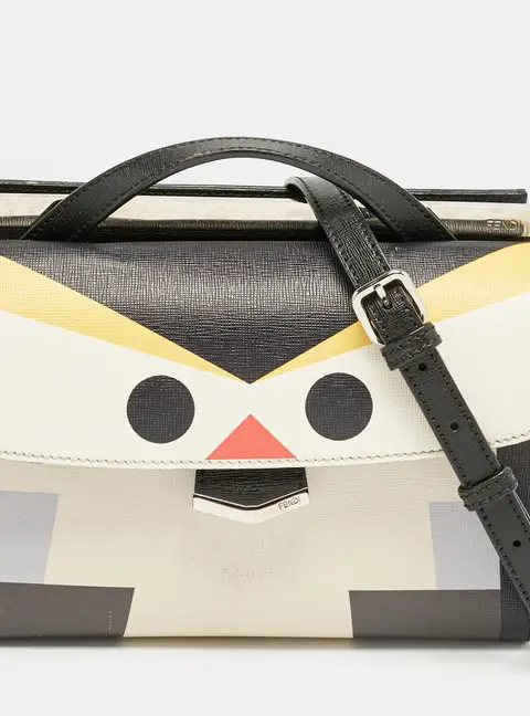 Fendi Multicolor Leather Mini Monster Demi Jour Top Handle Bag