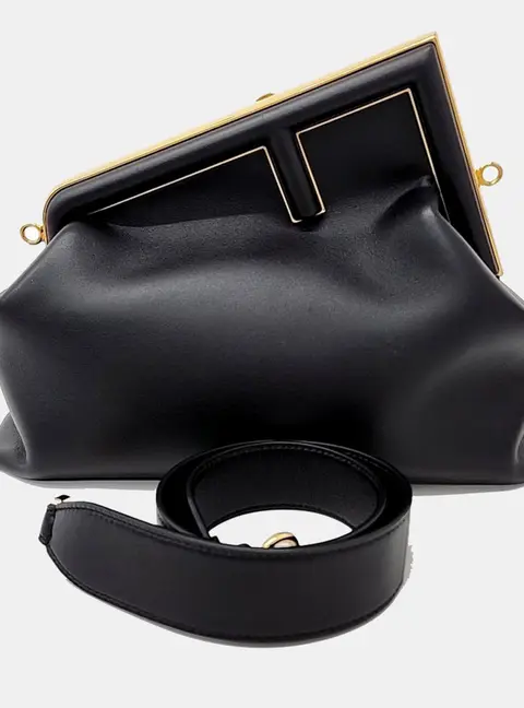 Fendi Black Leather First Bag Medium