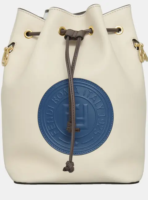 Fendi Mon Tresor Small Milk White Grained Calfskin Leather Bucket Bag