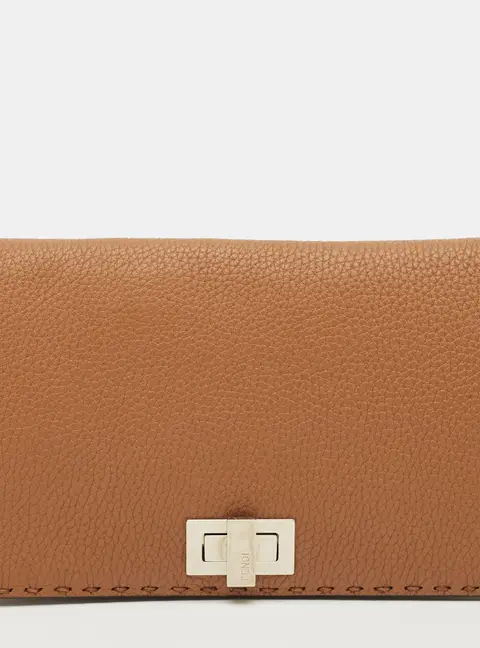 Fendi Peekaboo Brown Leather and Leather Continental Wallet