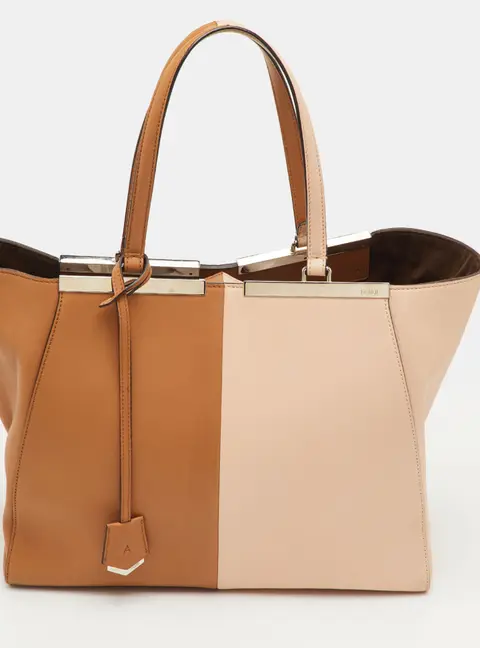 Fendi 3Jours Large Brown/Light Pink Leather Tote