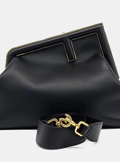 Fendi Black Leather First Bag Medium