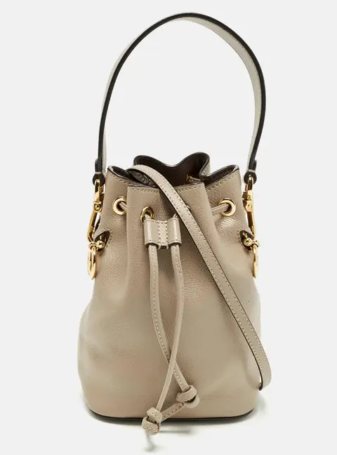 Fendi Mon Tresor Mini Leather Drawstring Bucket Bag