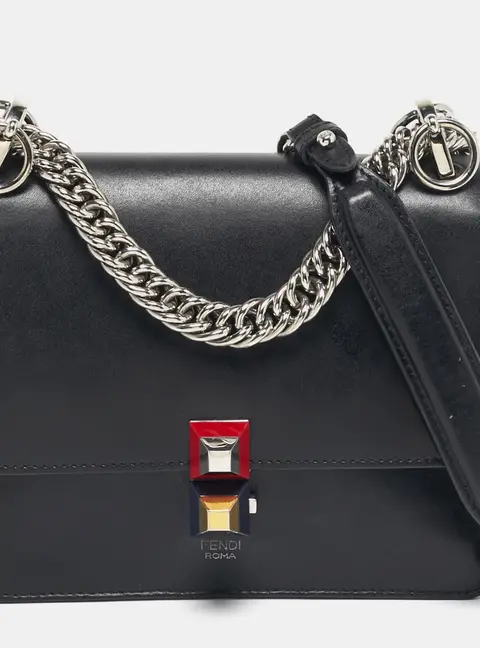 Fendi Kan I Mini Black Leather Shoulder Bag