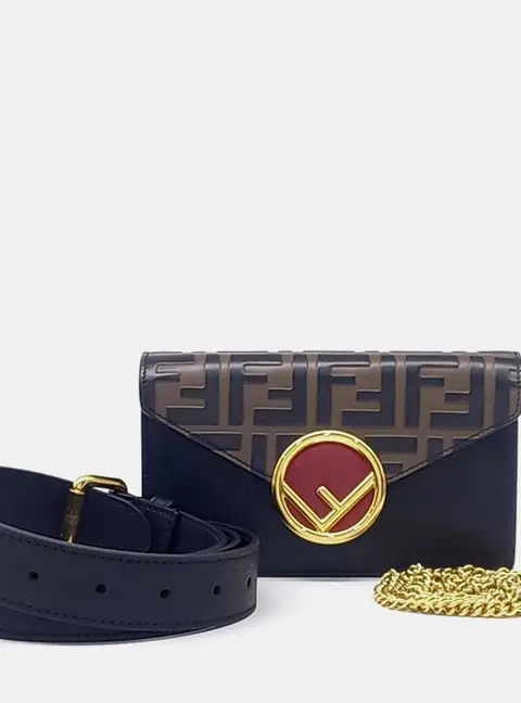 Fendi Multicolor Leather Mini Chain Crossbody and Belt Bag