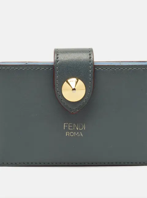 Fendi Multicolor Leather Single Stud Multiple Card Holder