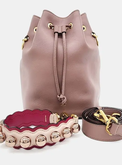 Fendi Montrezo Pink Leather Bucket Bag