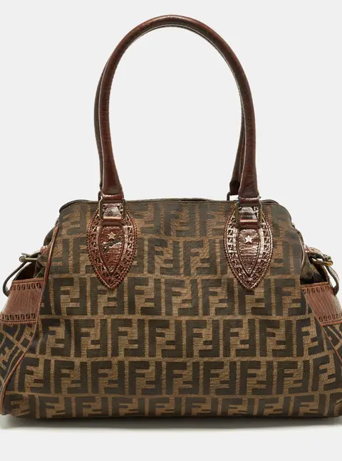Fendi Chef De Jour Tobacco Zucca Canvas Medium Bag