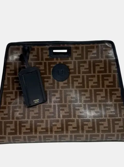 Fendi Peekaboo Cover Brown FF Zucca Canvas Bag