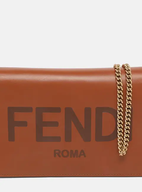 Fendi F is Fendi Brown Leather Wallet On Chain