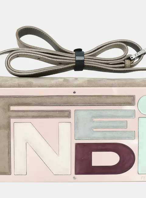 Fendi Multicolor Logo Small Multicolour Suede Leather Crossbody Bag