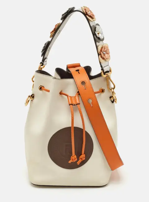 Fendi Mon Tresor Off White Leather Bucket Bag