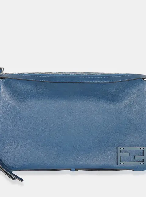 Fendi Blue Nappa Medium Simply Fendi Shoulder Bag