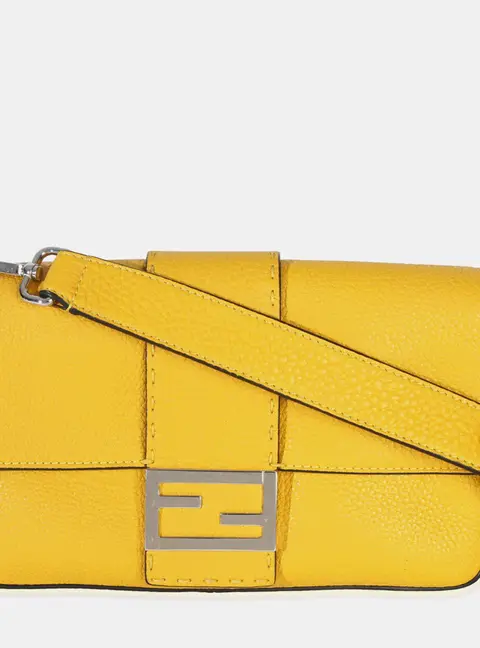 Fendi Yellow Cuoio Romano Selleria Belt Baguette Bag