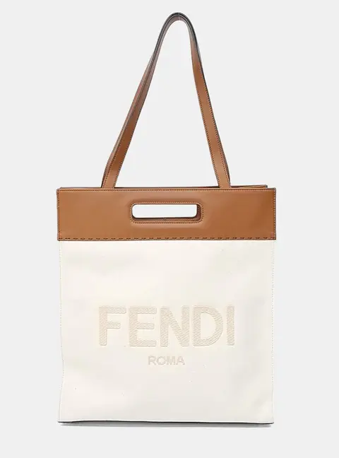 Fendi Multicolor Fabric Logo Shopping Bag