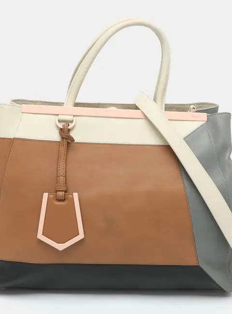Fendi 2Jours Medium Multicolor Leather Tote