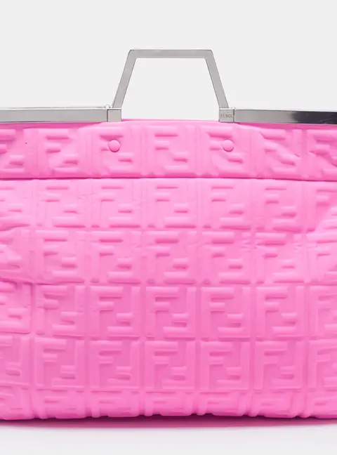 Fendi Catwalk Pink FF Neoprene Shopper Tote