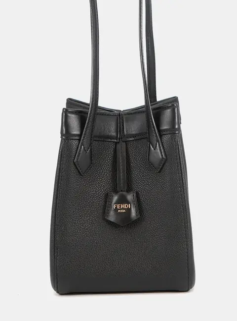Fendi Origami Mini Black Calfskin Leather Shoulder Bag