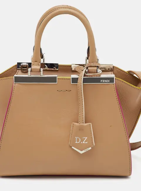 Fendi 3Jours Mini Beige Leather Tote