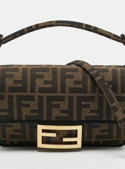 Fendi Baguette Mini Brown Zucca Canvas Baguette Bag