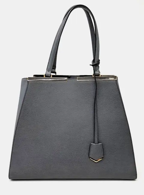 Fendi Twaijour Grey Leather Bag (8BH272)