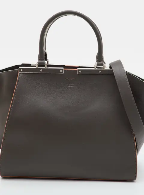 Fendi 3Jours Medium Grey Leather Tote