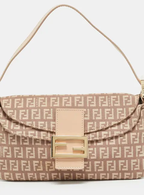 Fendi Forever Baguette Beige Zucchino Canvas Bag