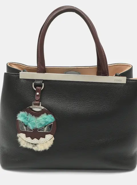 Fendi Petite Monster Sac 2jours Black Leather Tote