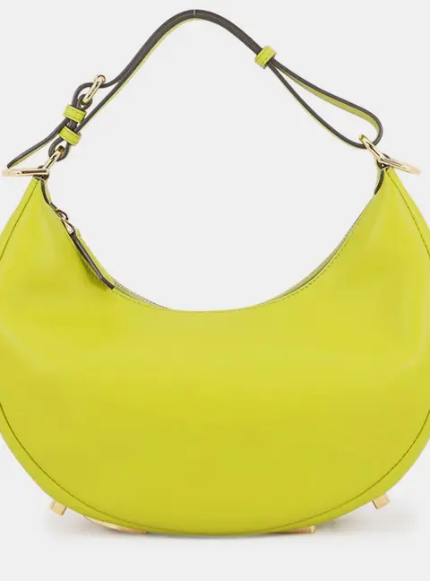 Fendi Graphy Small Lime Green Leather Hobo Bag
