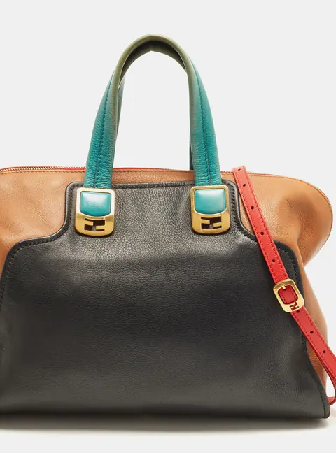 Fendi Chameleon Large Multicolor Leather Satchel