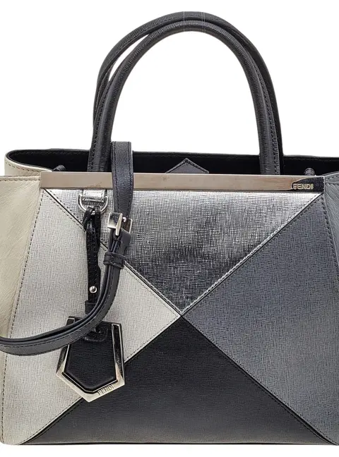 Fendi Multicolor Leather Mini Geometric 2jours Tote