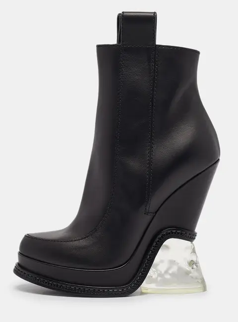 Fendi Black Leather Zip Up Ankle Length Boots Size 36