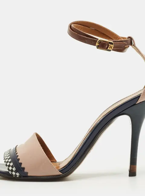 Fendi Size 35.5 Multicolor Leather Ankle Strap Sandals